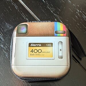 Retro Video Camera-Inspired metal bag charm/coin purse-NWT